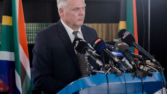 South Africa's Minister of Forestry, Fisheries and the Environment Willie Aucamp