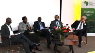 ATAF Executive Secretary Mary Baine speaks alongside fellow panelists during the African Tax Research Network Fireside Chat held at the Javett Art Centre, University of Pretoria, in South Africa. (Pic: ATAF)