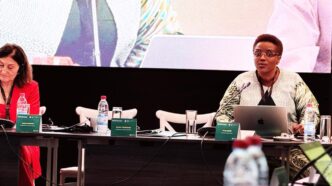 ATAF Executive Secretary Ms Mary Baine speaks during the High Level Panel on Advancing the Tax Transparency Agenda in Africa at the 19th Africa Initiative Meeting in Cotonou, Benin, on July 1, 2026.