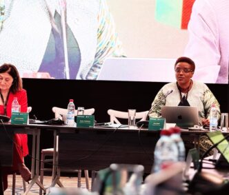 ATAF Executive Secretary Ms Mary Baine speaks during the High Level Panel on Advancing the Tax Transparency Agenda in Africa at the 19th Africa Initiative Meeting in Cotonou, Benin, on July 1, 2026.