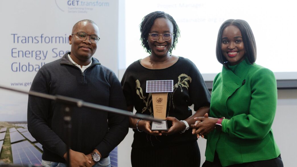 ESERA representatives receive the Distributed Generation Implementation Award from Sustainable Energy Africa during the workshop in Cape Town.
