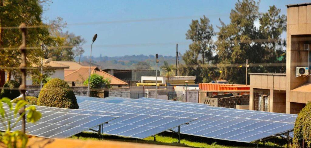 Some of the solar panels forming part of the Zambia Revenue Authority's newly commissioned 220kWp solar power system. (Photo: ZRA)