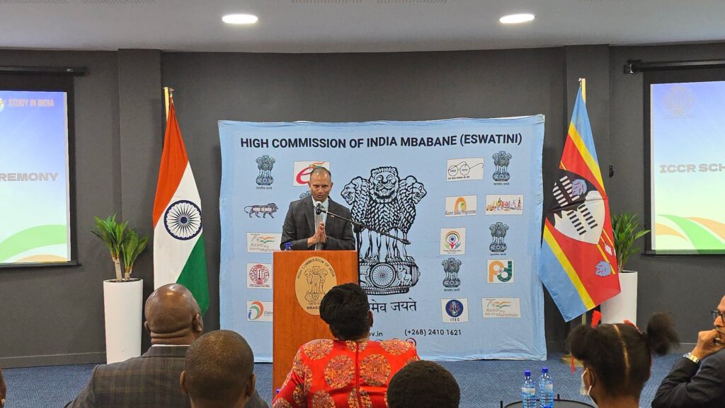 High Commissioner of India N. Ram Prasad addresses guests at the ICCR scholarships orientation session in Mbabane. (Photo: Adekunle Owolabi)