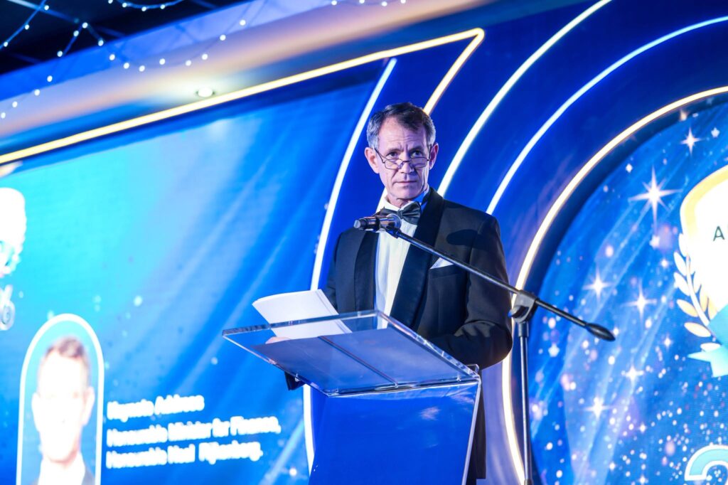 Finance Minister Neal Rijkenberg addresses guests during the 4th Annual ERS Client Appreciation Day held at the Happy Valley Hotel in Ezulwini. (Photo: ERS)