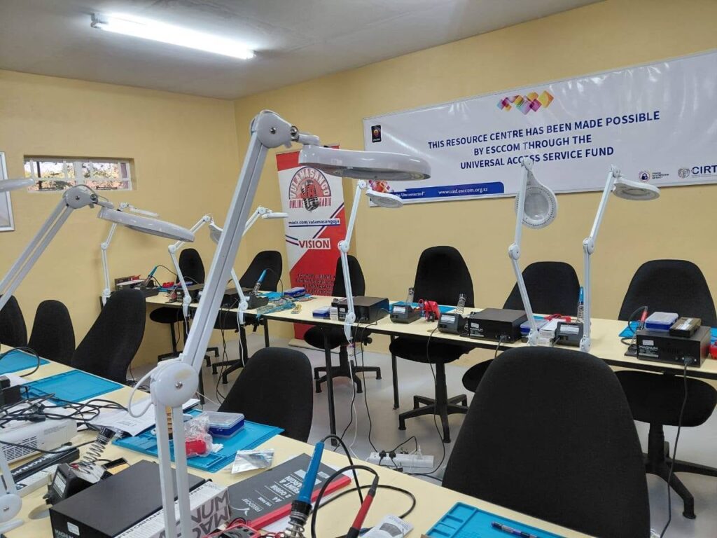 Some of the mobile phone repair equipment installed at the new laboratory, which will give learners hands-on training in phone repair, digital literacy and entrepreneurship.