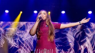 Nothando Hlophe delivers a powerful performance at the Spirit of Praise 12 Live Recording at the sold out SunBet Arena in Pretoria on Saturday, 18 July 2026. (Photo: Nothando Hlophe/Facebook)
