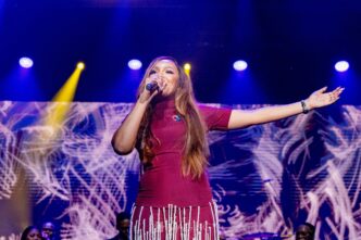 Nothando Hlophe delivers a powerful performance at the Spirit of Praise 12 Live Recording at the sold out SunBet Arena in Pretoria on Saturday, 18 July 2026. (Photo: Nothando Hlophe/Facebook)