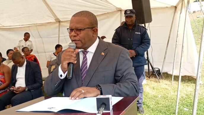 Minister of Commerce, Industry and Trade Manqoba Khumalo addresses cooperators during the commemoration of International Cooperative Day 2026