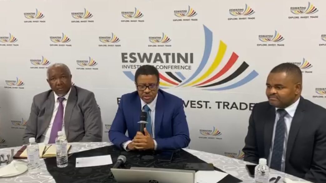 Eswatini Investment Promotion Authority (EIPA) CEO Sibani Mngomezulu making his statement.