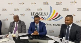 Eswatini Investment Promotion Authority (EIPA) CEO Sibani Mngomezulu making his statement.