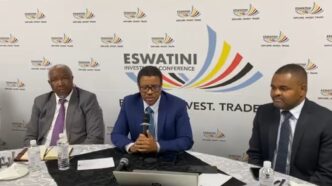 Eswatini Investment Promotion Authority (EIPA) CEO Sibani Mngomezulu making his statement.