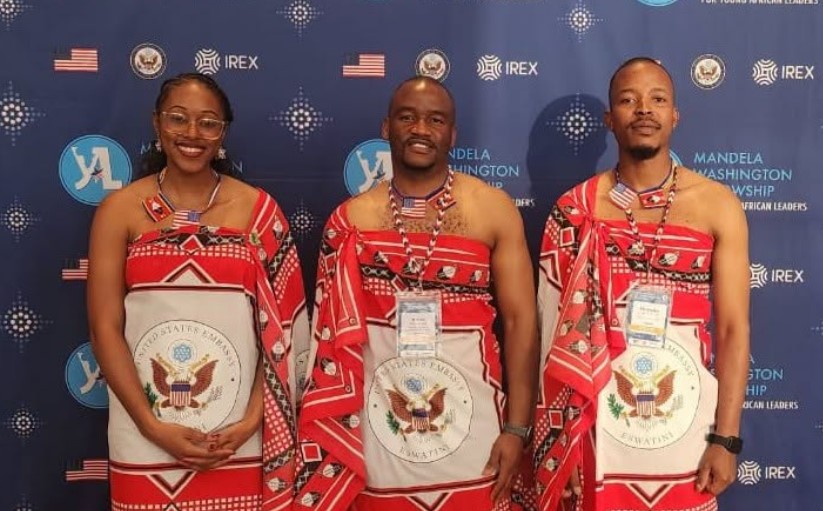 Bertha Sithole, Fisokuhle Khumalo and Mmeli Hlanze, the three Mandela Washington Fellowship alumni who represented Eswatini at the Alumni Forum on U.S. Africa Commercial Partnerships in Nairobi, Kenya, from July 20 to 23, 2026. Photo by U.S. Embassy Eswatini