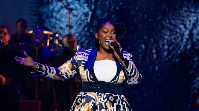 Maleh delivers a captivating performance during a live concert on 10 July 2025. Photo by Malehloka Maleh Hlalele's Facebook page