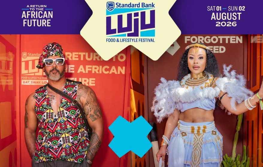 Promotional artwork for the Standard Bank Luju Food and Lifestyle Festival Best Dressed Competition 2026, taking place at Malandela's, Malkerns, on August 1 and 2, 2026.