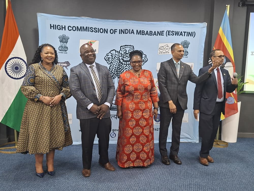 Deputy Prime Minister Thulisile Dladla, Minister of Foreign Affairs and International Cooperation Senator Pholile Shakantu, Minister of Education and Training Owen Nxumalo and High Commissioner of India N. Ram Prasad at the ICCR scholarships orientation session in Mbabane. (Photo: Adekunle Owolabi)