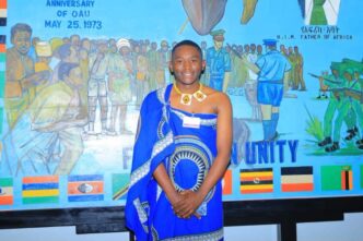 Sukoluhle Nxumalo dressed in traditional Eswatini attire during the AfriCreative Future Forum (ACFF) in Addis Ababa, Ethiopia. | Photo: UNESCO Eswatini