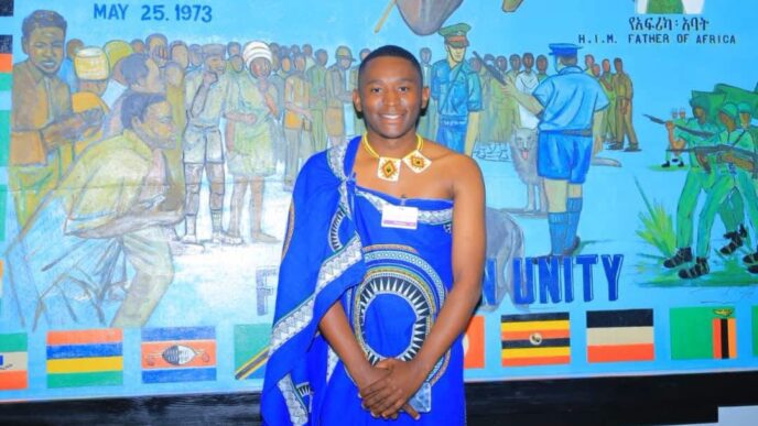 Sukoluhle Nxumalo dressed in traditional Eswatini attire during the AfriCreative Future Forum (ACFF) in Addis Ababa, Ethiopia. | Photo: UNESCO Eswatini