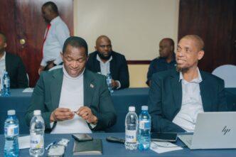 ERS Commissioner General Brightwell Nkambule with House of Assembly Speaker Hon. Jabulani Mabuza at the MPs Tax and Customs Retreat. Photo: ERS