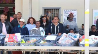 Deputy Prime Minister Thulisile Dladla poses with some of the winners during the first ever Trolley Dash for Persons with Disabilities at Mashayitafula Pick’n’Pay.