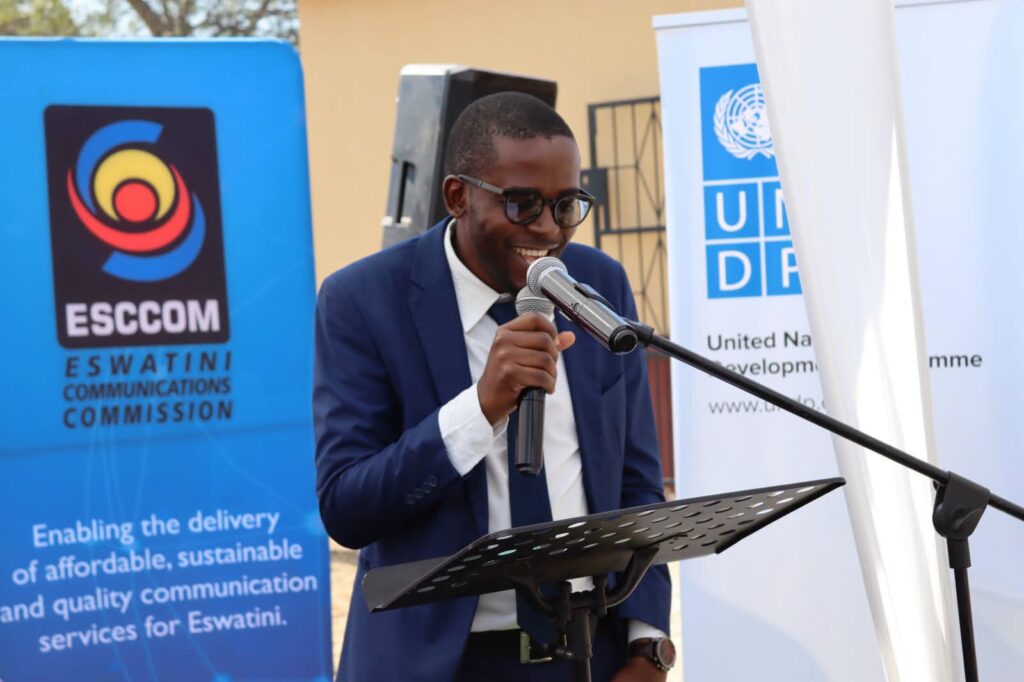 Siphiwo Lushaba, founder of Togo Digital and operator of the Macetjeni iHub, during the launch of the facility.