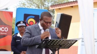 Minister of Commerce, Industry and Trade Manqoba Khumalo during the official opening of the Macetjeni iHub at the Macetjeni SEDCO Estate in Gilgal Inkhundla.