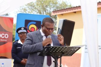 Minister of Commerce, Industry and Trade Manqoba Khumalo during the official opening of the Macetjeni iHub at the Macetjeni SEDCO Estate in Gilgal Inkhundla.