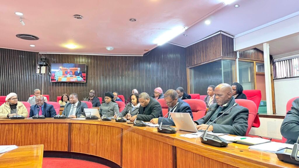Members of the Senate Portfolio Committee follow proceedings during the presentation of the Ministry of Public Service’s first quarter performance report. 📸 Photo: Eswatini Government
