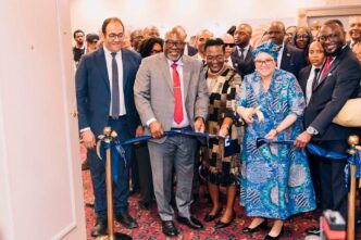 Namibia’s Vice President Lucia Witbooi delivers the opening address at the fourth Namibia Oil and Gas Conference and Exhibition in Windhoek. 📸 Photo: Namibia Oil and Gas Conference