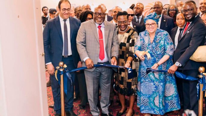 Namibia’s Vice President Lucia Witbooi delivers the opening address at the fourth Namibia Oil and Gas Conference and Exhibition in Windhoek. 📸 Photo: Namibia Oil and Gas Conference