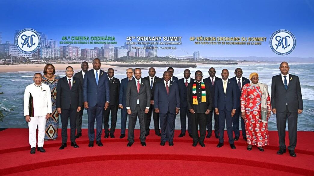 SADC Heads of State and Government pose for a group photograph during the 46th Ordinary SADC Summit held in Durban, South Africa, on 17 August 2026. 📸 Photo: SADC