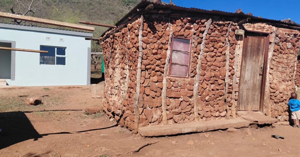 An old structure previously occupied by one of the vulnerable families before receiving a new home through the government housing support programme. 📸 Photo: Eswatini Government