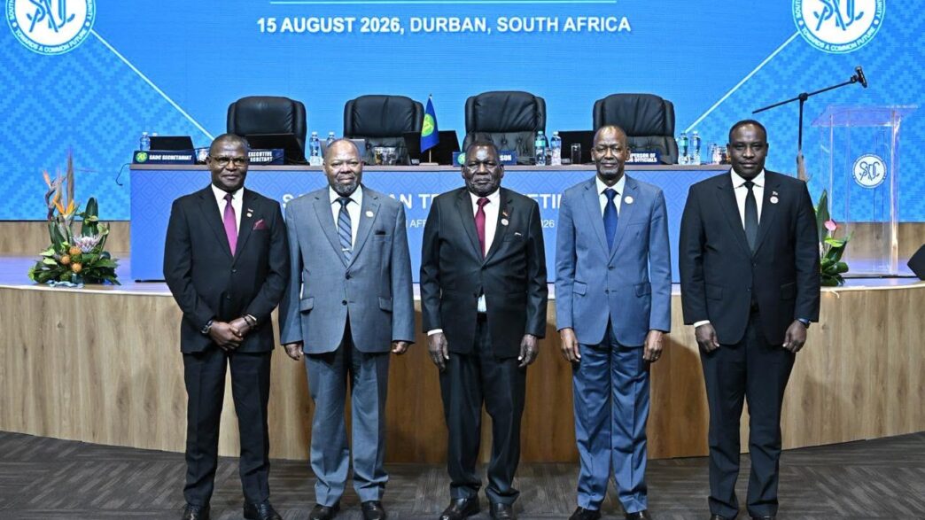 Ministers and senior officials from SADC Organ Troika member states pose for a group photograph during the Ministerial Committee meeting in Durban, South Africa. Photo: SADC.