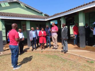 Public Service Principal Secretary Mthunzi Shabangu and other government officials engage nurses and support staff during a site visit to assess working conditions at Bhawini Clinic and New Heaven Clinic. 📸 Photo: Eswatini Government