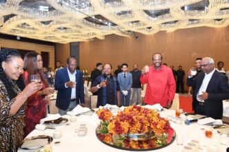 His Majesty King Mswati III poses for a group photograph with SMH Rail Chairman and Managing Director Datuk PK Nara and members of the Eswatini delegation during a meeting in Kuala Lumpur, Malaysia. 📸 Photo: Eswatini Government