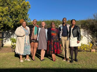Mandela Washington Fellows and U.S. Embassy Maseru representatives pose for a group photo after their engagement. Photo: U.S. Embassy Maseru.
