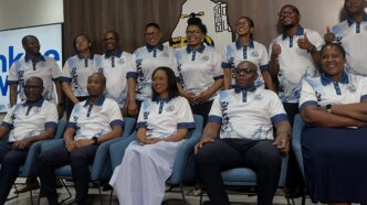 EWSC Managing Director Jabulile Mashwama, centre, joins colleagues and guests at the launch of the Konkhe ngaWater campaign in Ezulwini. | Photo: Eswatini Travel News