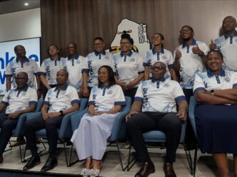 EWSC Managing Director Jabulile Mashwama, centre, joins colleagues and guests at the launch of the Konkhe ngaWater campaign in Ezulwini. | Photo: Eswatini Travel News