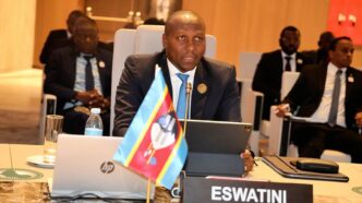 Prime Minister Russell Mmiso Dlamini delivers Eswatini’s intervention at the 21st Extraordinary Summit of AU Heads of State and Government on Strengthening Mechanisms for Conflict Prevention and Resolution in Africa in Luanda, Angola, on Sunday, 30 August 2026.
