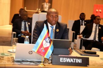 Prime Minister Russell Mmiso Dlamini delivers Eswatini’s intervention at the 21st Extraordinary Summit of AU Heads of State and Government on Strengthening Mechanisms for Conflict Prevention and Resolution in Africa in Luanda, Angola, on Sunday, 30 August 2026.