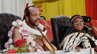 Their Majesties King Mswati III and the Queen Mother watch the Umhlanga Reed Dance main day parade at Ludzidzini Royal Residence on Monday, 31 August 2026. Photo: Eswatini TV.