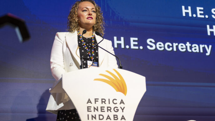A panelist engages in a discussion during the previous edition of the Africa Energy Indaba