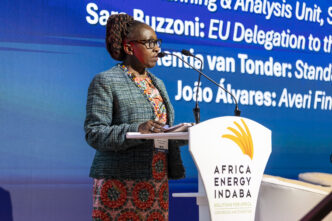 A speaker addresses delegates at a previous edition of the Africa Energy Indaba at the Cape Town International Convention Centre in South Africa