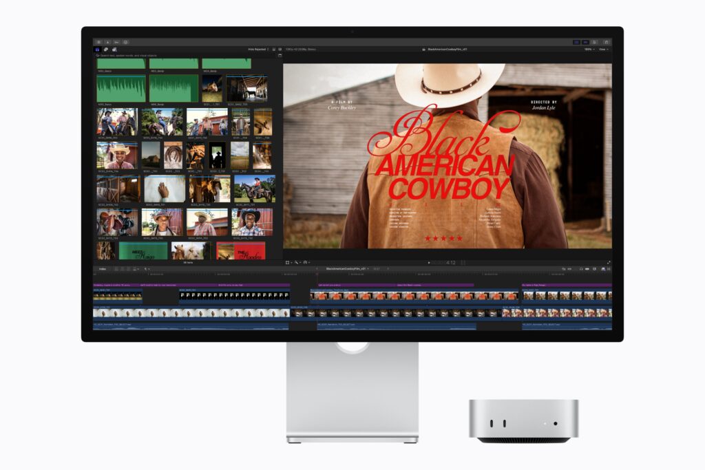 Mac mini with M6 delivers even more performance for projects in Apple Creator Studio than before.