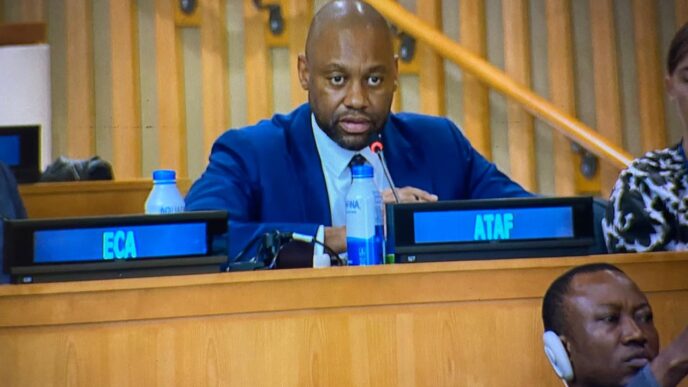ATAF Head of Members and Multilateral Engagement Thulani Shongwe participates in the fifth session of negotiations for the United Nations Framework Convention on International Tax Cooperation in New York. 📸 Photo: ATAF