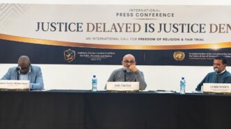 Panelists and attendees at the SALC FFJ press conference in Cape Town.