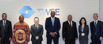Prime Minister Russell Mmiso Dlamini and his delegation pose for a group photo with Taiwan Stock Exchange Chairman and Chief Executive Officer Sherman Lin and his team in Taipei, Taiwan.
