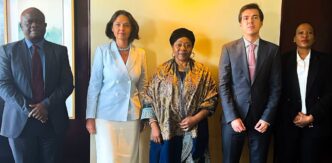 SADC Deputy Executive Secretary for Regional Integration Angele Makombo N’Tumba and Russia’s Director of the Department for Partnership with Africa Tatiana Dovgalenko sit with their respective delegations during bilateral discussions in Durban, South Africa. Photo by SADC