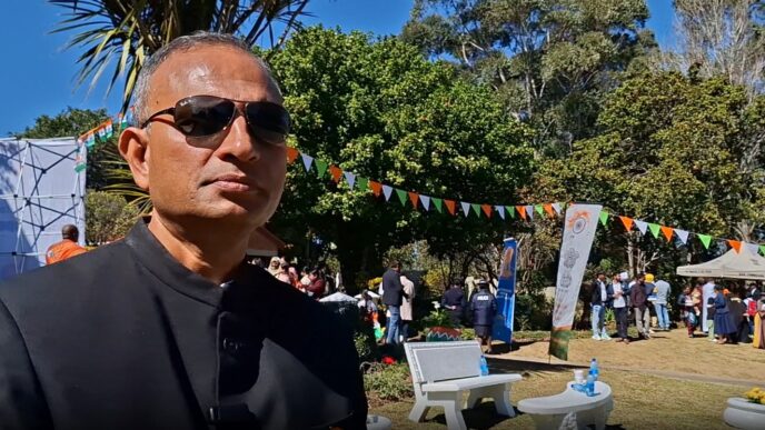 Indian High Commissioner to Eswatini N. Ram Prasad speaks during an interview with Swazi24 Publisher Adekunle Owolabi at India House in Mbabane.