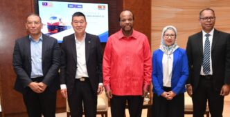 His Majesty King Mswati III poses for a group photograph with representatives of Probase Manufacturing, Exim Bank and members of the Eswatini delegation during a courtesy meeting in Kuala Lumpur, Malaysia. 📸 Photo: Eswatini Government