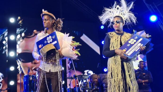 Bafana Mavimbela and Lindo Dlamini were crowned Best Dressed Male and Female at the 8th Standard Bank Luju Food and Lifestyle Festival at Malandela's in Malkerns on Saturday. Photo: Adekunle Owolabi/Swazi24